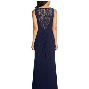 NWT navy blue sequin jersey dress.